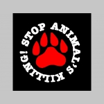 Stop Animals Killing! hrubá  mikina na zips s kapucou stiahnuteľnou šnúrkami