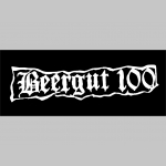 Beergut 100 čierna mikina s kapucou stiahnutelnou šnúrkami a klokankovým vreckom vpredu 