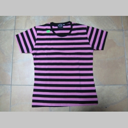Dámske tričko pruhované ružovočierne   95%bavlna  5%spandex