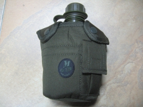 Vojenská fľaša umelohmotná, poľná s púzdrom, čierna, objem cca. 1Liter