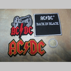AC/DC vyšívaná nažehľovacia nášivka (možnosť nažehliť alebo našiť na odev)   cena za 1ks!!!!