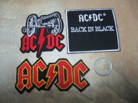 AC/DC vyšívaná nažehľovacia nášivka (možnosť nažehliť alebo našiť na odev)   cena za 1ks!!!!