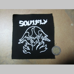 Soulfly potlačená nášivka cca.12x12cm (po krajoch neobšívaná)