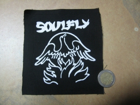 Soulfly potlačená nášivka cca.12x12cm (po krajoch neobšívaná)