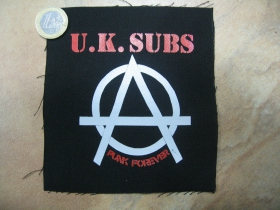 U.K. Subs potlačená nášivka rozmery cca. 12x12cm (po krajoch neobšívaná)