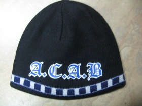 A.C.A.B. hrubá zimná čiapka s tlačeným logom,  univerzálna veľkosť  materiál 100%akryl
