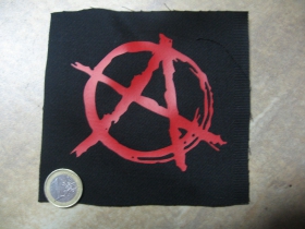 Anarchy áčko v kruhu potlačená nášivka rozmery cca. 12x12cm (po krajoch neobšívaná)