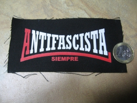 Antifascista siempre potlačená nášivka po krajoch neobšívaná, rozmery cca. 12x6 cm