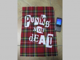 Punks not Dead chrbtová nášivka na škótskom káre