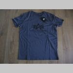 Alpha Industries - tmavošedé pánske tričko s čiernym tlačeým logom materiál: 100%bavlna