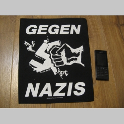 Gegen Nazis chrbtová nášivka po krajoch obšívaná  materiál 100% bavlna