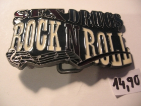 Rock n Roll kovová vymeniteľná pracka na opasok v strieborno-bielo-čiernej farbe 