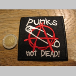 Punks not Dead - Anarchy -  nažehľovacia vyšívaná nášivka - nažehlovačka (možnosť nažehliť alebo našiť na odev) materiál 100%bavlna