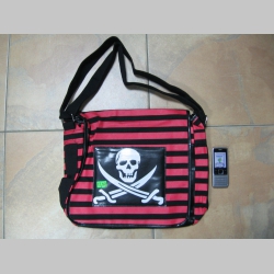 Dámska taška "pirát" červenočierna, taxtilná  35x32x12cm
