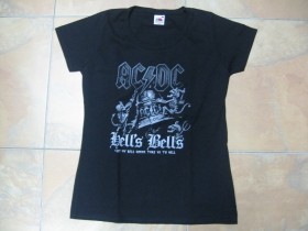 AC/DC Hells Bells, čierne dámske tričko 100%bavlna