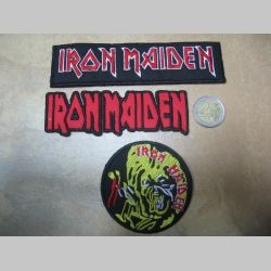 Iron Maiden, vyšívaná nažehľovacia nášivka (možnosť nažehliť alebo našiť na odev)  cena za 1ks!!!!