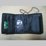 Marijuana, hrubá pevná textilná peňaženka s retiazkou a karabínkou