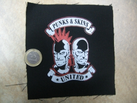 Punks and Skins United   malá potlačená nášivka rozmery cca. 12x12cm (neobšívaná)