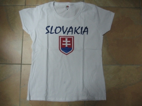 Slovakia - Slovensko biele dámske tričko 100%bavlna značka Fruit of The Loom