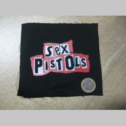 Sex Pistols, potlačená nášivka rozmery cca. 12x12cm (po krajoch neobšívaná)