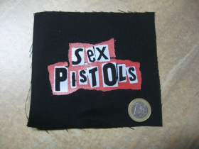 Sex Pistols, potlačená nášivka rozmery cca. 12x12cm (po krajoch neobšívaná)