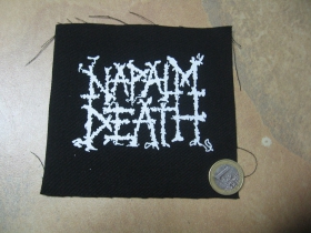 Napalm Death potlačená nášivka cca.12x12cm (po krajoch neobšívaná)