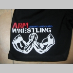Arm Wrestling - Strong and Hard   čierne teplákové kraťasy s tlačeným logom