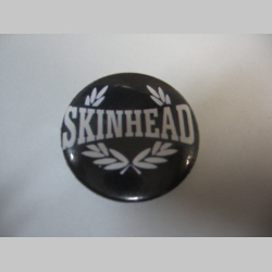 Skinhead venček,  plechový klasický odznak s priemerom 25mm