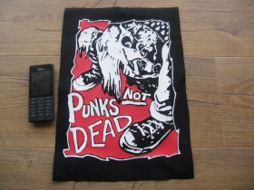 Punks not Dead chrbtová nášivka veľkosť cca. A4 (po krajoch neobšívaná)