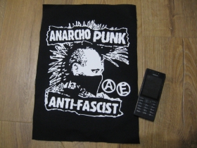 Anarcho Punk Antifascist chrbtová nášivka veľkosť cca. A4 (po krajoch neobšívaná)