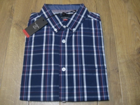 pánska károvaná košeľa s krátkym rukávom, materiál: 100%bavlna farba modro-červeno-biela