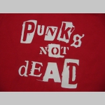 Punks not Dead mikina s kapucou stiahnutelnou šnúrkami a klokankovým vreckom vpredu 