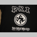 D.R.I. Dirty Rotten Imbeciles   čierna hrubá mikina na zips s kapucou stiahnuteľnou šnúrkami