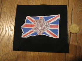 Union Jack Boty na britskej vlajke - potlačená nášivka rozmery cca. 12x12cm (po krajoch neobšívaná