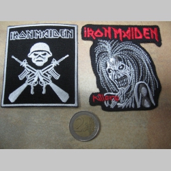 Iron Maiden, vyšívaná nažehľovacia nášivka (možnosť nažehliť alebo našiť na odev)  cena za 1ks!!!!