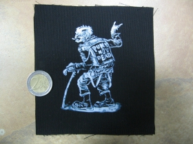 Punks not Dead, dedko,  malá potlačená nášivka rozmery cca. 12x12cm (neobšívaná)