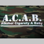 A.C.A.B. Alkohol Cigarety A Baby pánske maskáčové tričko 100%bavlna