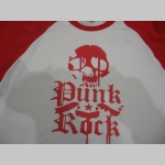 Punk rock skull pánske dvojfarebné tričko 100%bavlna značka Fruit of The Loom