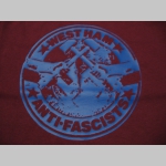 West Ham United Antifascist pánske tričko s obojstranným logom 100%bavlna