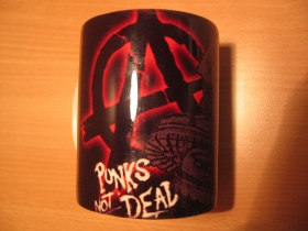 Punks not Dead - Anarchy, porcelánová šálka s uškom, objemom cca. 0,33L