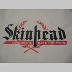 Skinhead Love Music Hate Politics! čierne pánske tielko 100%bavlna Fruit of The Loom