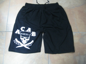 A.C.A.B. čierne teplákové kraťasy s tlačeným logom