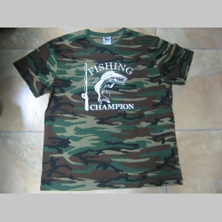 Fishing Champion  maskáčové rybárske tričko 100%bavlna