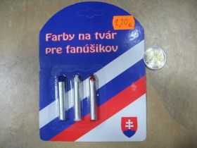 Slovensko farby na tvár 100% ekologicky nezávadné farby trikolóra  (nevhodné pre deti do 3rokov)