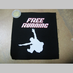 Free Running  potlačená nášivka rozmery cca. 12x12cm (po krajoch neobšívaná)