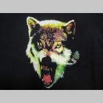Vlk čierne pánske tričko 100%bavlna  značka Fruit of The Loom