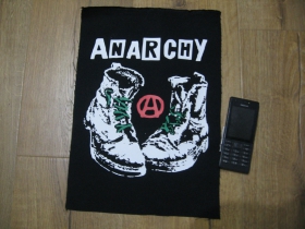 Anarchy chrbtová nášivka veľkosť cca. A4 (po krajoch neobšívaná)