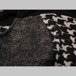 " Kohútia stopa " čierne dámske tričko bez rukávov s priehladne čiernym vrškom a vybíjaným golierom,  materiál 94% polyester 6% elastan,   posledný kus veľkosť S/M 
