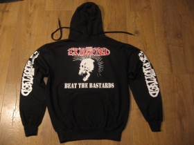 Exploited čierna p&aacute;nska mikina s kapucou stiahnuteľnou &scaron;n&uacute;rkou a klokankov&yacute;m vreckom vpredu