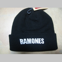 Ramones, zimná čiapka s vyšívaným logom, čierna 100%akryl (univerzálna veľkosť)